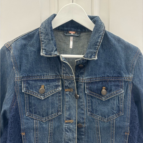 Free People Cropped Denim Jacket XS - Picture 5 of 12